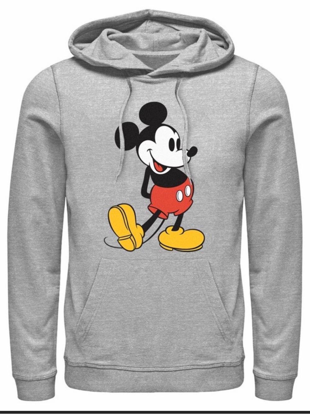 Disney Men's Heather Gray Mickey Mouse Print Hoodie
